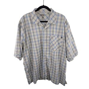 Blackhawk Men Plaid Button Down Shirt XXL Warrior Wear Tactical Outdoor Tan Blue